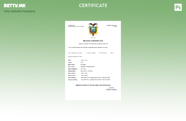 модерен стил Еквадор од витално важна евиденција за смртен шаблон Word и PDF ш